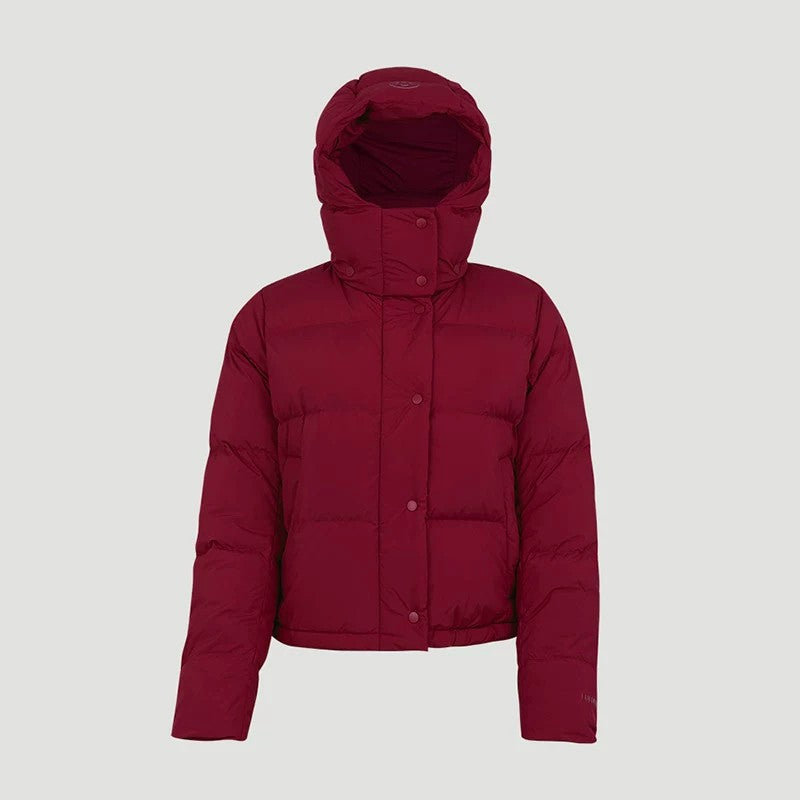 Lululemon SoftMatte Cropped Goose Down Puffer Jacket with Detachable Hood
