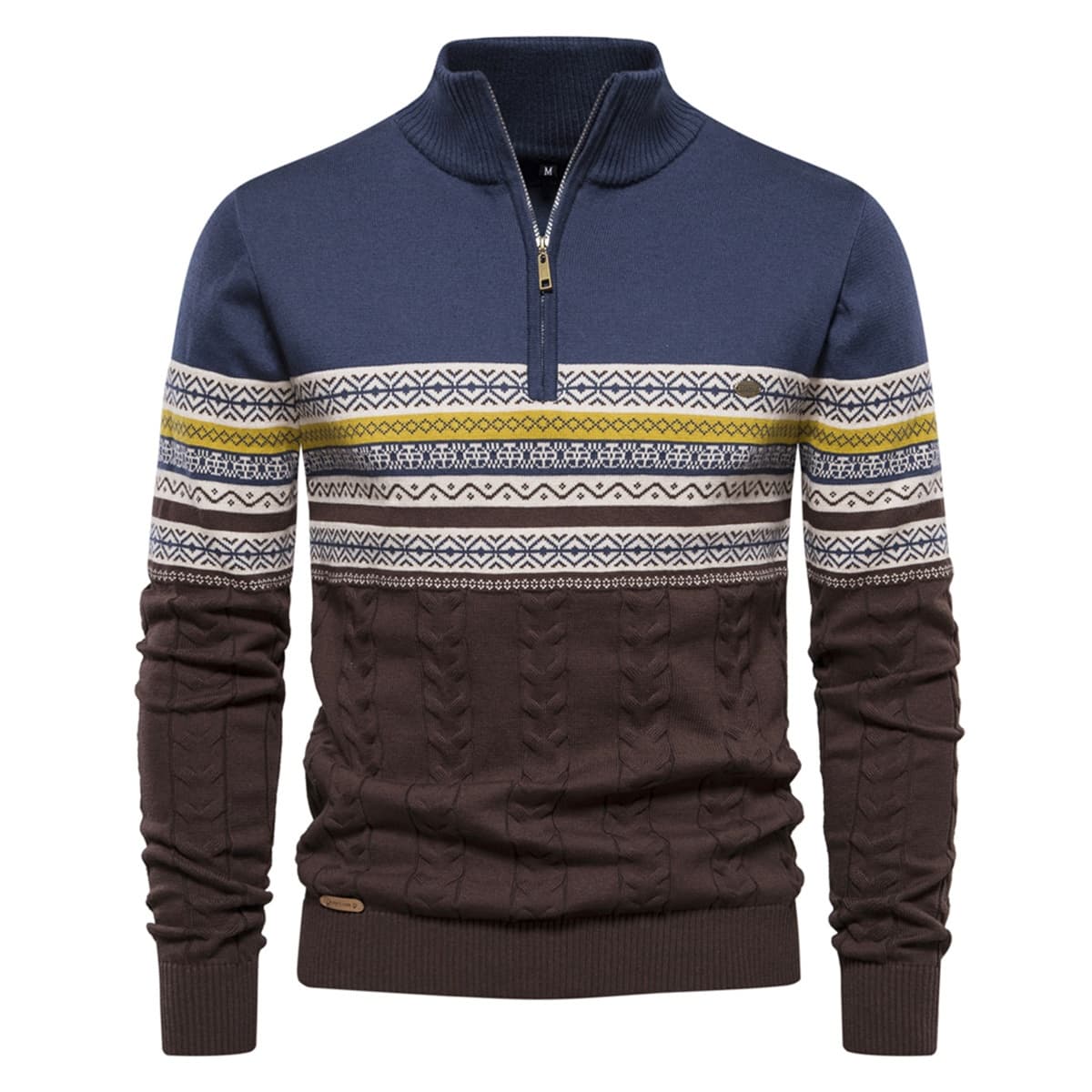 Men's Half-Zip Stand Collar Polo Sweater