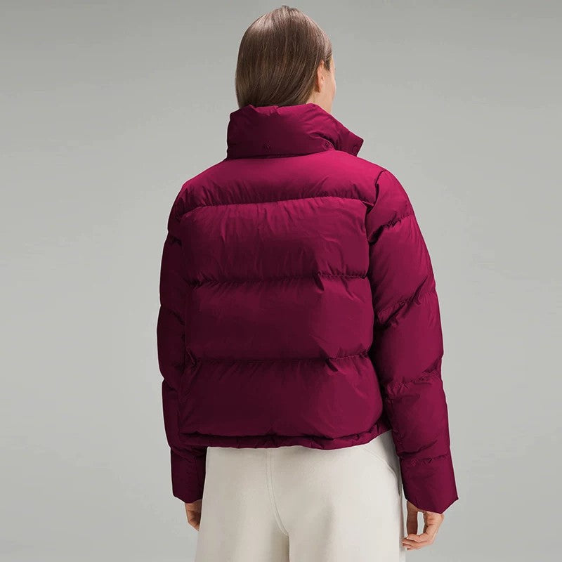 Lululemon SoftMatte Cropped Goose Down Puffer Jacket with Detachable Hood