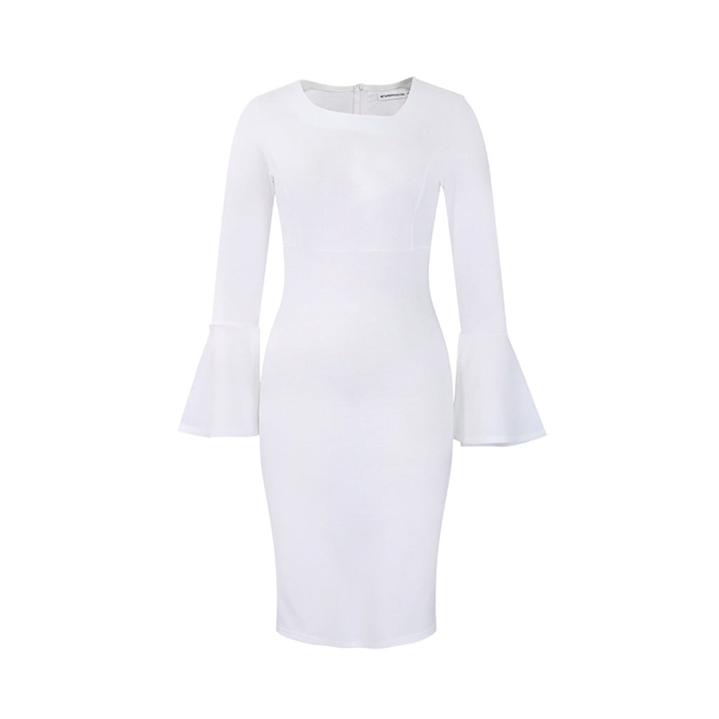 Women Dress Women's Autumn and Winter Sloping Shoulder Dress