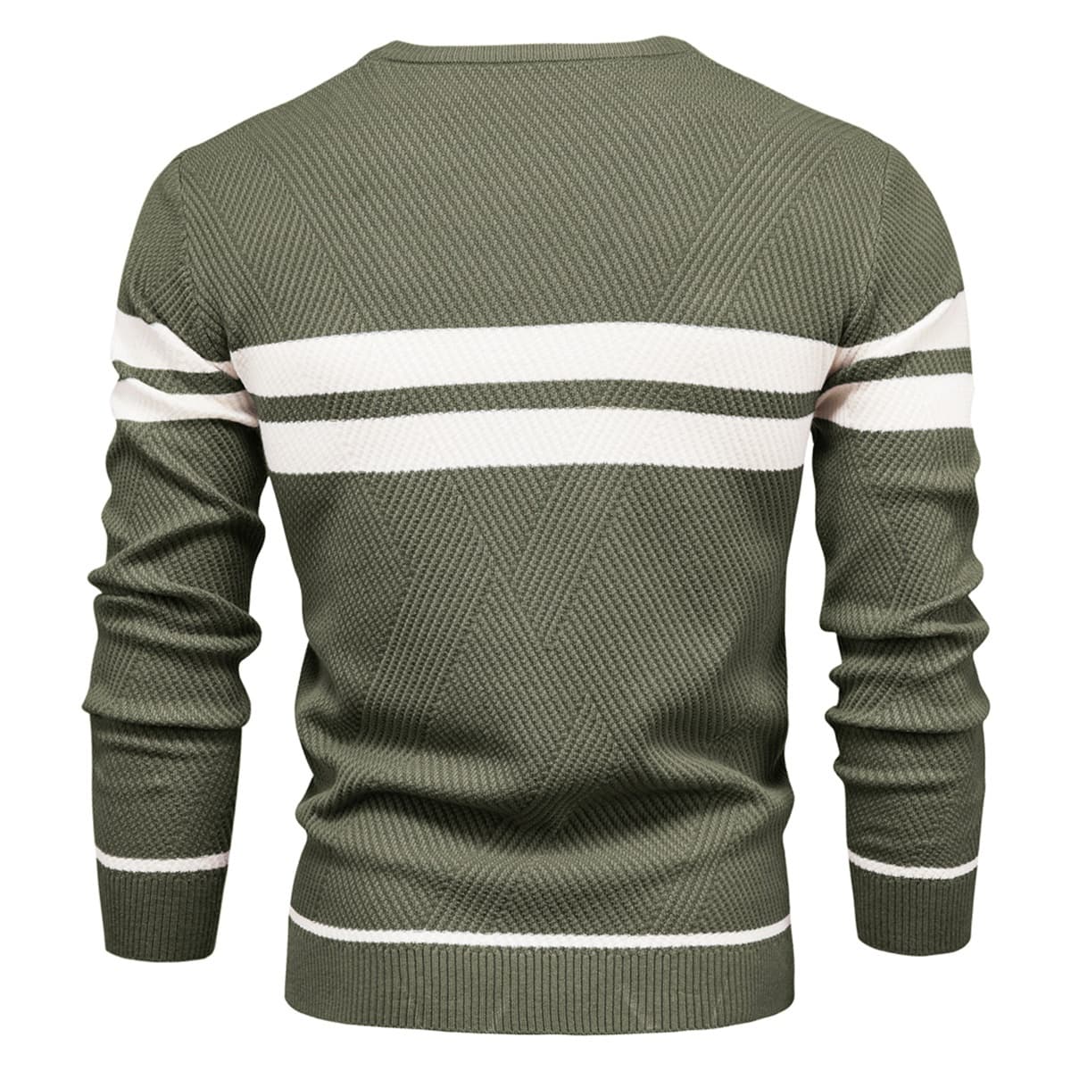 Men's Crew Neck Pullover Striped Sweater