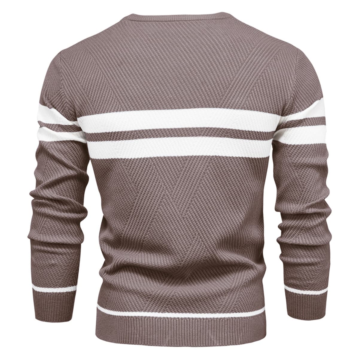 Men's Crew Neck Pullover Striped Sweater