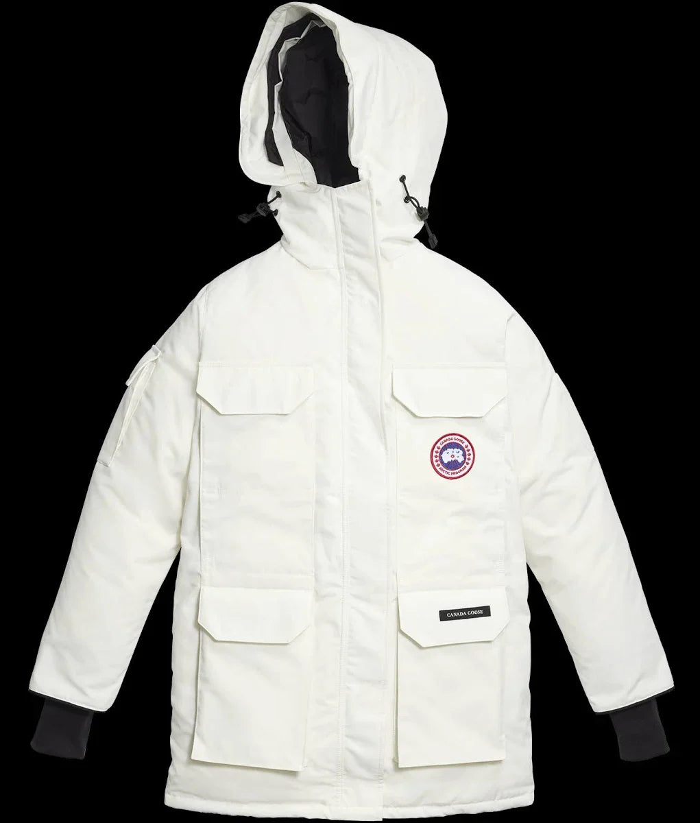 Canada Goose Unisex Mid-Length Puffer Jacket – White