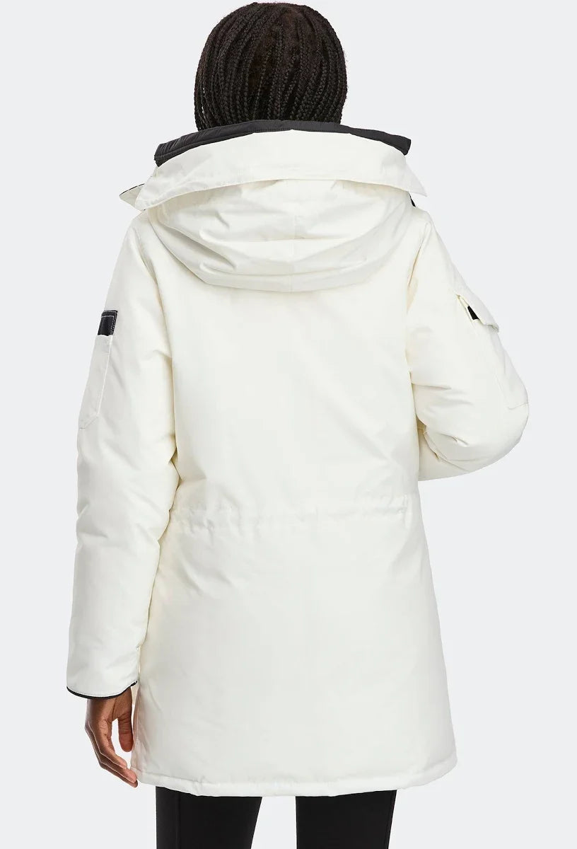 Canada Goose Unisex Mid-Length Puffer Jacket – White