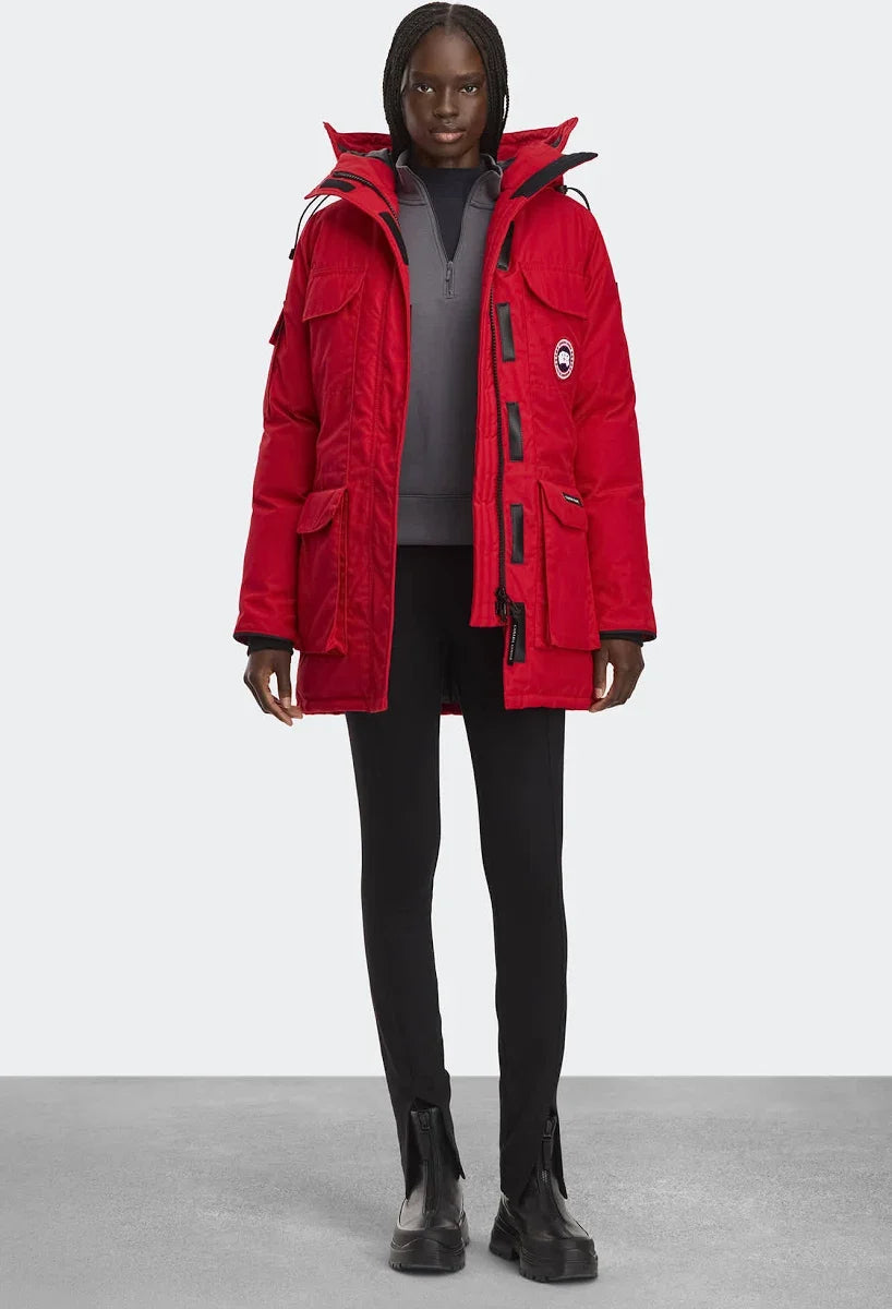 Canada Goose Unisex Mid-Length Puffer Jacket – Red