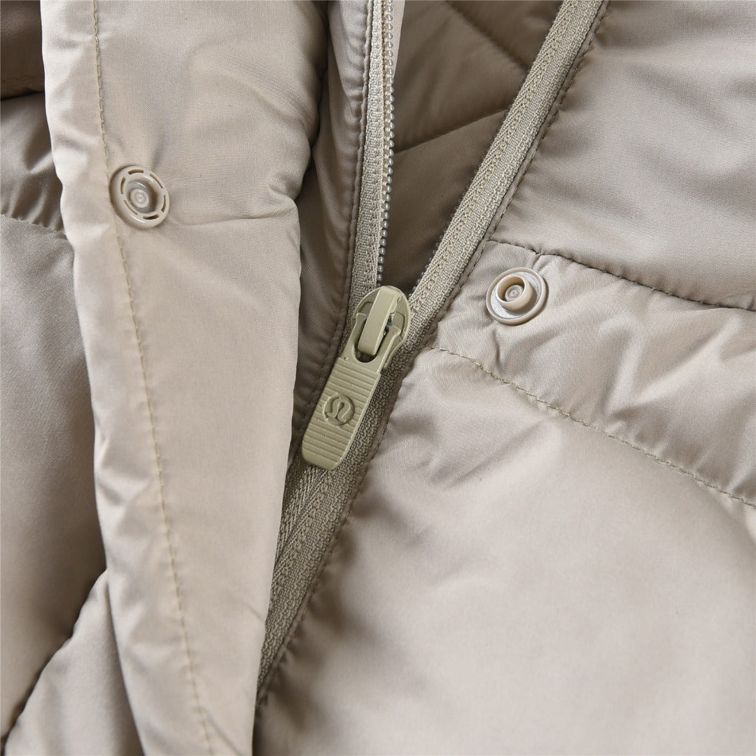 Lululemon SoftMatte Cropped Goose Down Puffer Jacket with Detachable Hood